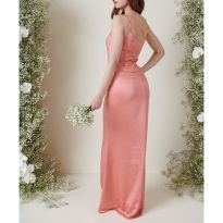 Pink Amelia Tie Maxi Bridesmaid Dress 