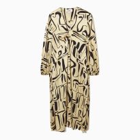 Ecru/Black Upolu Printed Dress