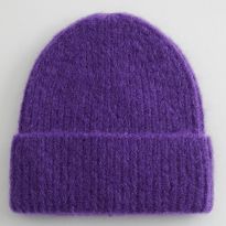Purple Wool Blend Beanie