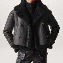 Black Cedar Leather Aviator Jacket