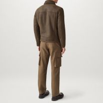 Brown Piston Leather Shearling Jacket