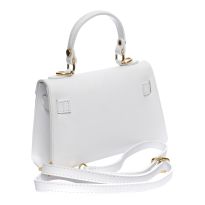 White Leather Crossbody Bag By Roberta M