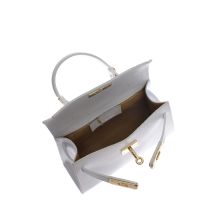 White Leather Crossbody Bag By Roberta M