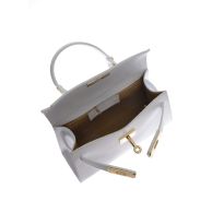 White Leather Crossbody Bag By Roberta M