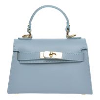 Blue Leather Crossbody Bag By Roberta M