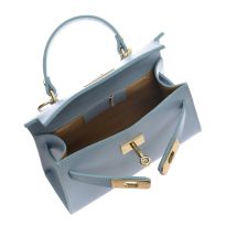 Blue Leather Crossbody Bag By Roberta M