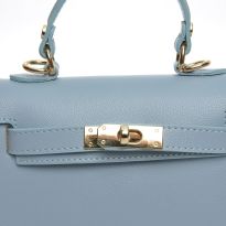 Blue Leather Crossbody Bag By Roberta M