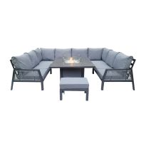 Bettina luxury U shape firepit table set