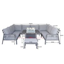 Bettina luxury U shape firepit table set