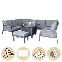 Bettina luxury U shape firepit table set