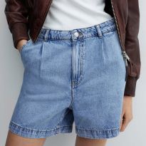 Medium Blue Slouchy Denim Shorts
