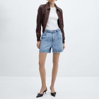 Medium Blue Slouchy Denim Shorts