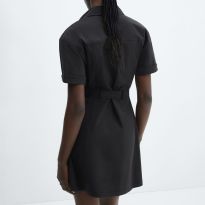 Black Belt Shirt Dress
