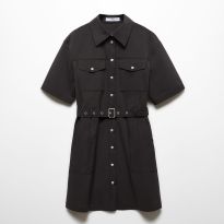 Black Belt Shirt Dress
