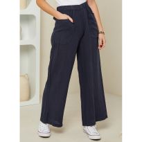Marine Straight Leg Linen Trousers