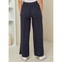Marine Straight Leg Linen Trousers