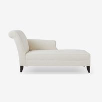Duval Left Hand Chaise Longue in Cream Boucle & Ebony Light Legs