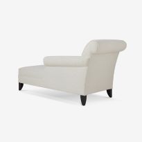 Duval Left Hand Chaise Longue in Cream Boucle & Ebony Light Legs