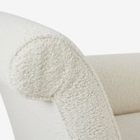 Duval Left Hand Chaise Longue in Cream Boucle & Ebony Light Legs