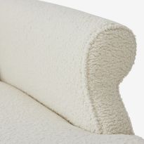 Duval Left Hand Chaise Longue in Cream Boucle & Ebony Light Legs