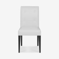 Frances Dining Chair in Baby Ostrich White & Ebony Light Finish