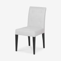 Frances Dining Chair in Baby Ostrich White & Ebony Light Finish