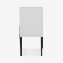 Frances Dining Chair in Baby Ostrich White & Ebony Light Finish