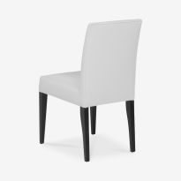 Frances Dining Chair in Baby Ostrich White & Ebony Light Finish