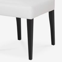 Frances Dining Chair in Baby Ostrich White & Ebony Light Finish