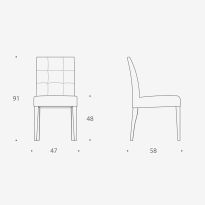 Frances Dining Chair in Baby Ostrich White & Ebony Light Finish