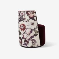 Brooke Swivel Base Accent Chair in Ombra Granata Velvet & Malvasia Morandi
