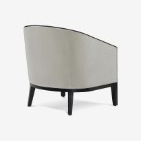 Charlotte Tub Chair in Dove Grey Velour & Ebony Light Finish