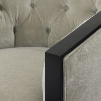 Charlotte Tub Chair in Dove Grey Velour & Ebony Light Finish