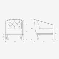 Charlotte Tub Chair in Dove Grey Velour & Ebony Light Finish