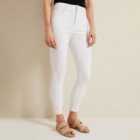 White Joelle Split Skinny Jeans