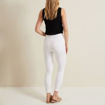 White Joelle Split Skinny Jeans