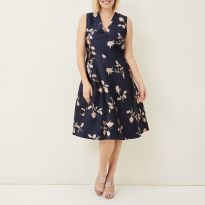 Navy Jordyn Jacquard Dress