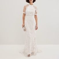 White Poppy Embroidered Bridal Dress 