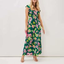 Green Effie Floral Maxi Dress
