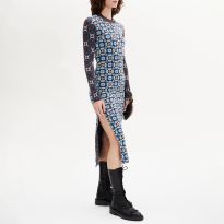 Blue Floral Bodycon Dress
