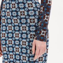 Blue Floral Bodycon Dress