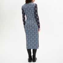 Blue Floral Bodycon Dress