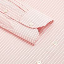 Thomas Pink Tailored Fit Formal Shirt in Pink/White Stripe - Premium Cotton