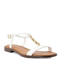 Women's White Lotty Flat Sandals