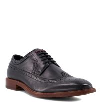 Men's Black Superior Leather Wingtip Brogue Shoes