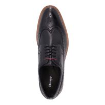 Men's Black Superior Leather Wingtip Brogue Shoes