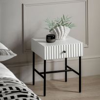 Elbury 1 Drawer Bedside White 400x400x500mm