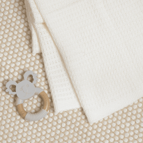 Luxury Organic Cotton Knit Baby Blanket – Oat Milk
