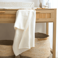 Luxury Organic Cotton Knit Baby Blanket – Oat Milk