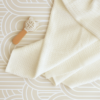 Luxury Organic Cotton Knit Baby Blanket – Oat Milk